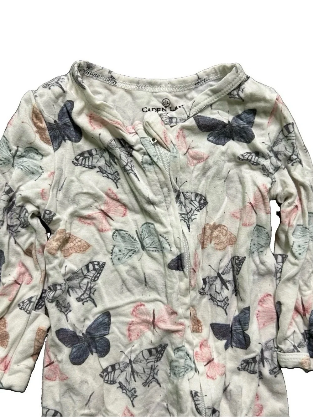 Baby Girl Caden Lane Footie Pajamas Butterflies Size Newborn